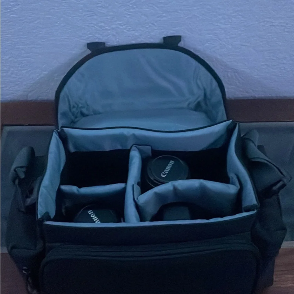 Canon rebel t4i Black Camera Set with Lenses and Bag